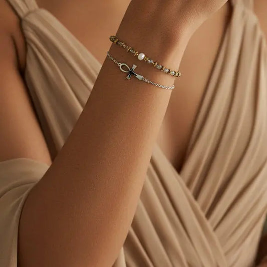 Bracelet "Alma" – Croix Egyptienne Bioty Vibes
