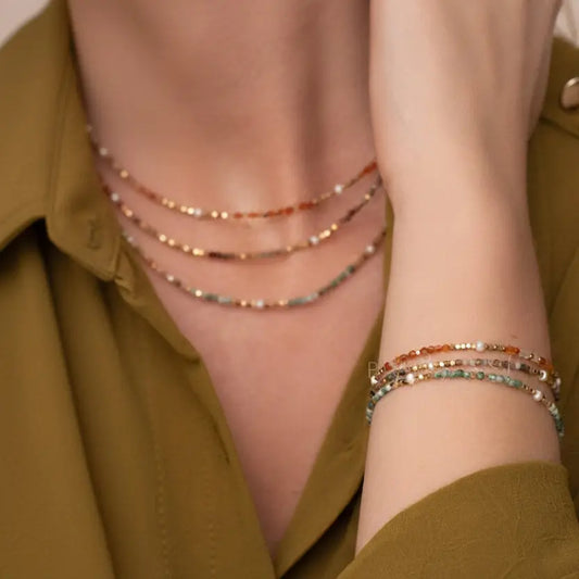 Collier Déesse — Pierres Naturelles & Perles d'Eau Douce