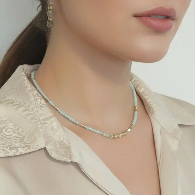 Collier "Harmonie" - Pierres Naturelles & perles d’eau douce Bioty Vibes