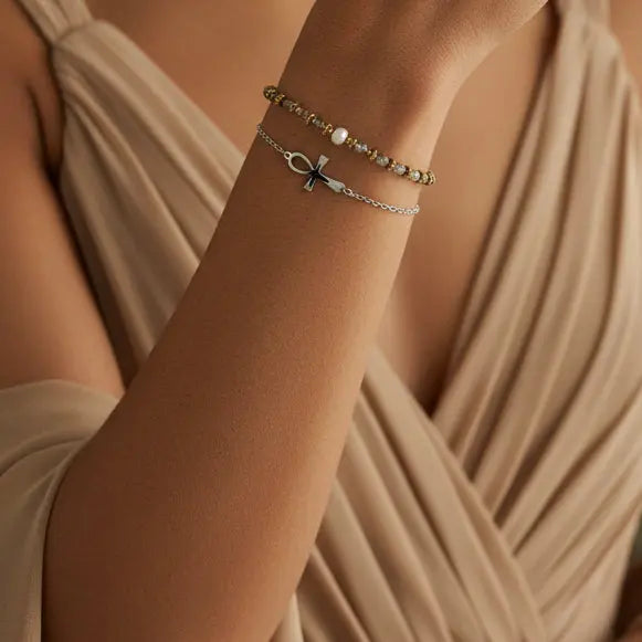 Bracelet "Alma" – Croix Egyptienne Bioty Vibes