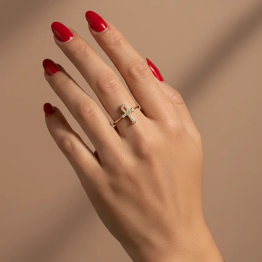 Bague Isis — Croix d'Ankh (Clé de Vie) 