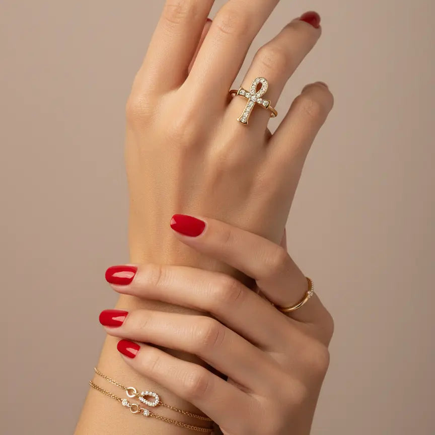 Bague Isis — Croix d'Ankh (Clé de Vie) 