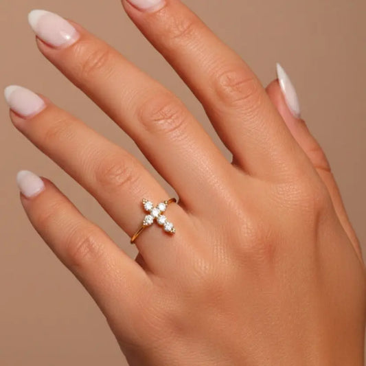 Bague Léana  or— Croix d'Alignement