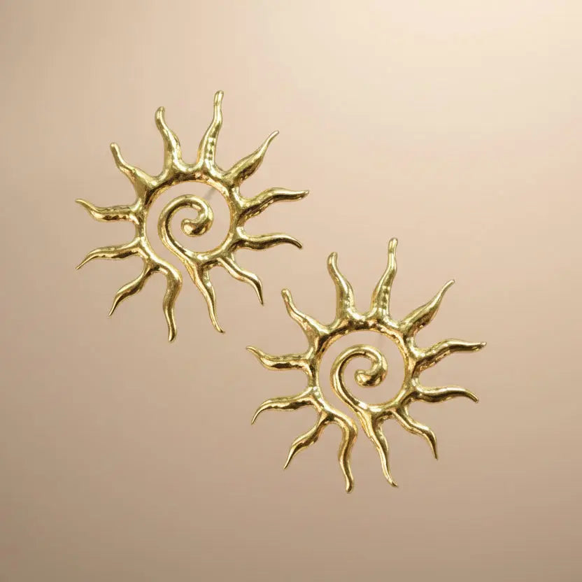 Boucles d'Oreilles Suriya – Spirale Solaire