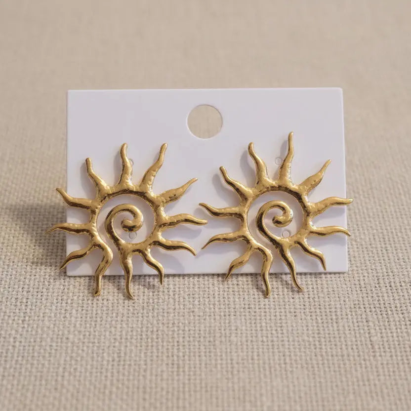 Boucles d'Oreilles Suriya – Spirale Solaire