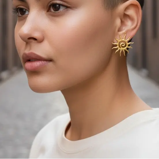 Boucles d'Oreilles Suriya – Spirale Solaire