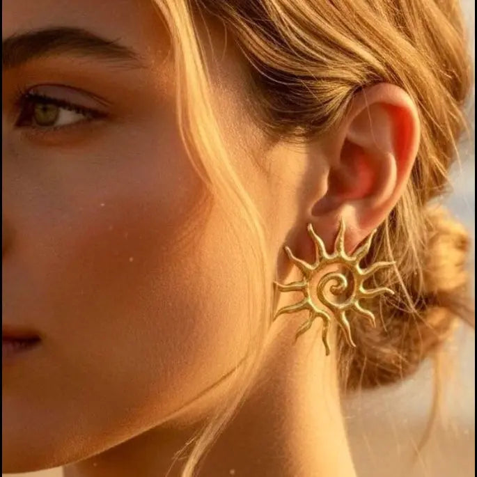 Boucles d'Oreilles Suriya – Spirale Solaire