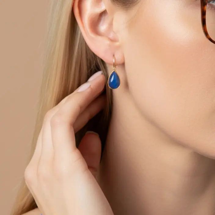 Boucles d'oreilles Dormeuses "Goutte de Lumière" - Pierres naturelles
