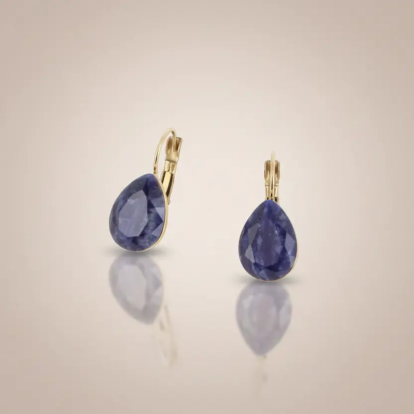 Boucles d'oreilles Dormeuses "Goutte de Lumière" - Pierres naturelles