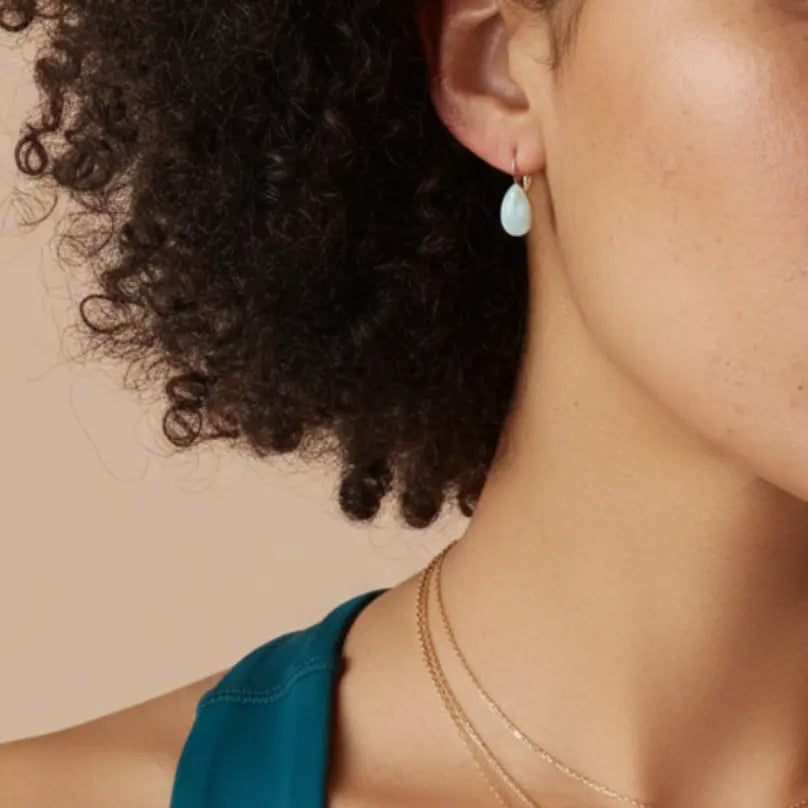 Boucles d'oreilles Dormeuses "Goutte de Lumière" - Pierres naturelles