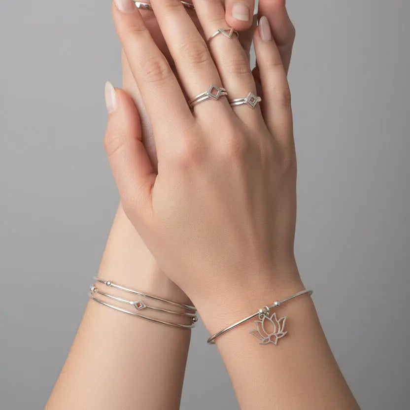 Bracelet Jonc "Inès" - Fleur de Lotus