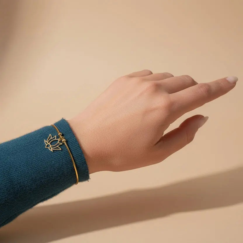 Bracelet Jonc "Inès" - Fleur de Lotus