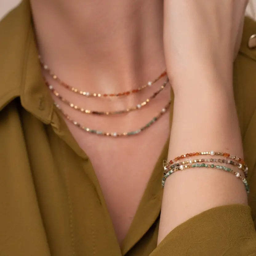Collier Déesse — Pierres Naturelles & Perles d'Eau Douce