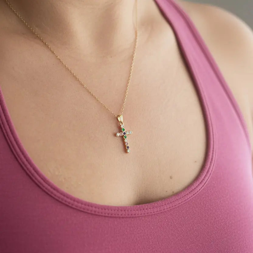 Collier croix Rosa