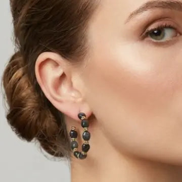 Créoles Sanaa - Pierres naturelles et Acier Agate Mousse