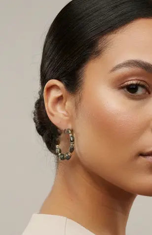 Créoles Sanaa - Pierres naturelles et Acier Agate Mousse