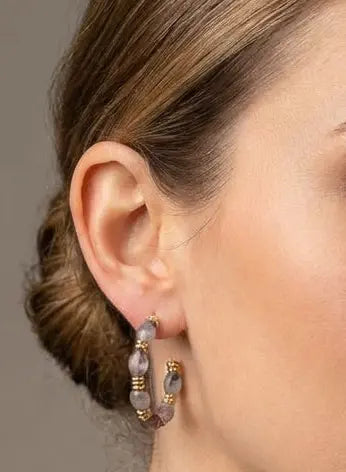 Créoles Sanaa - Pierres naturelles et Acier Améthyste