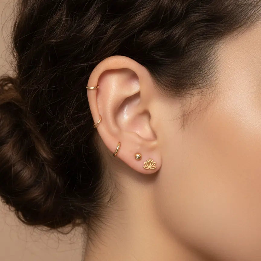 Puces d'Oreilles "Adna" - Fleur de Lotus