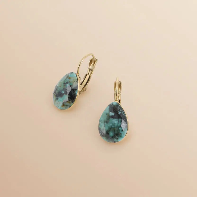 Boucles d'oreilles Dormeuses "Goutte de Lumière" - Pierres naturelles Bioty Vibes