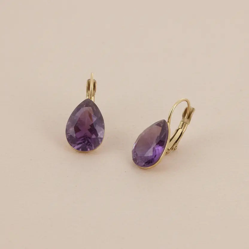 Boucles d'oreilles Dormeuses "Goutte de Lumière" - Pierres naturelles Bioty Vibes